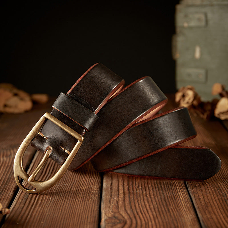 Leather Personalized Men's Pin Buckle Belt