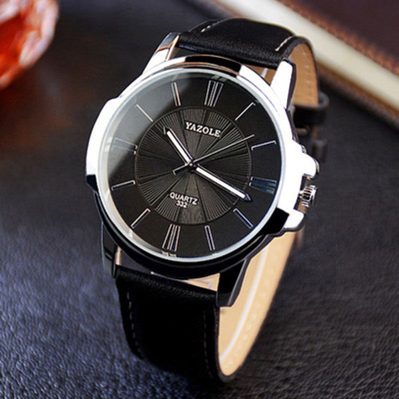 Fashion Versatile Quartz Big Dial Men's Belt Watch