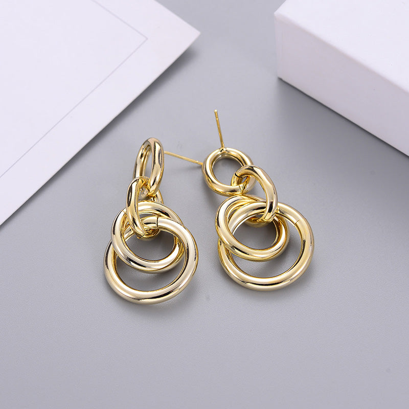 Fashion Trend Earrings Simple Personality Metal Texture Earrings