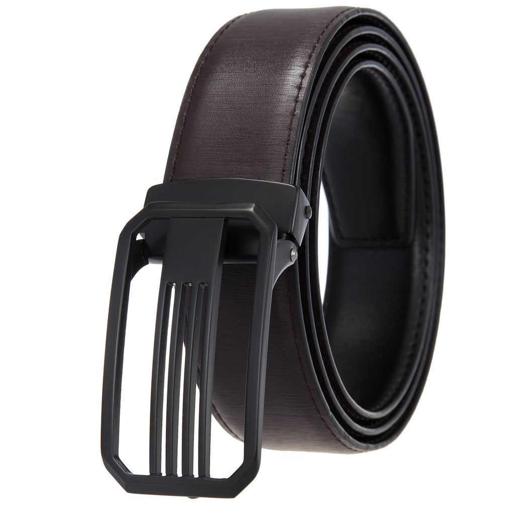 Men's Perforated Casual Two-Layer Leather Belt