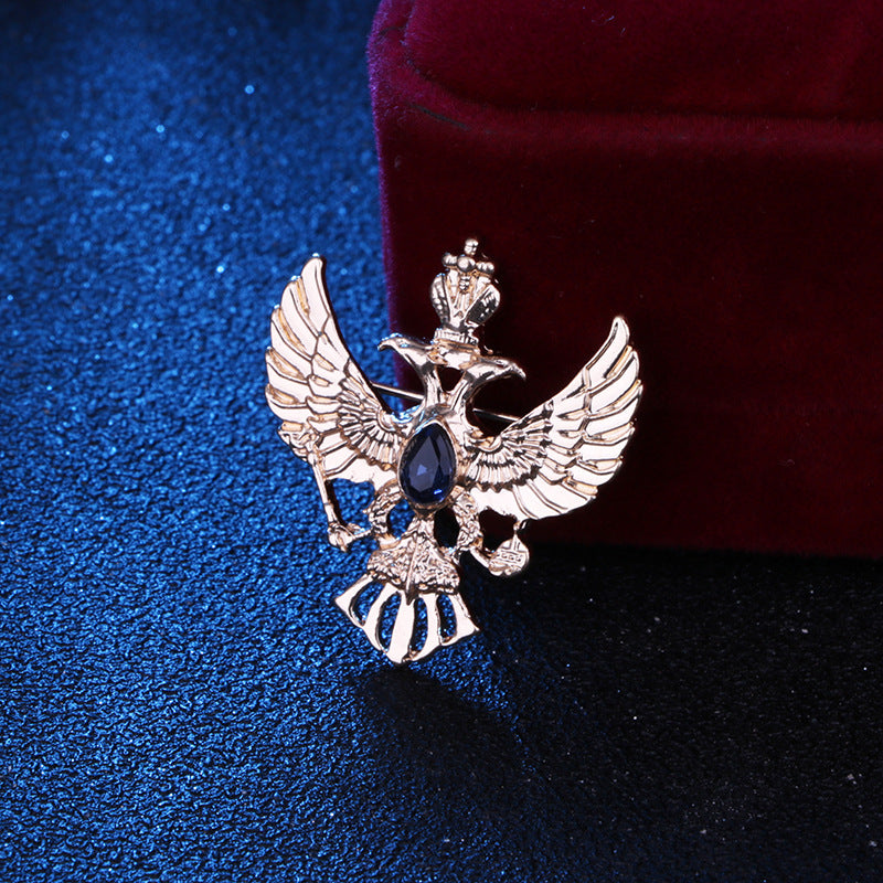 Crown Eagle Brooch Men's Suit Jacket Pin