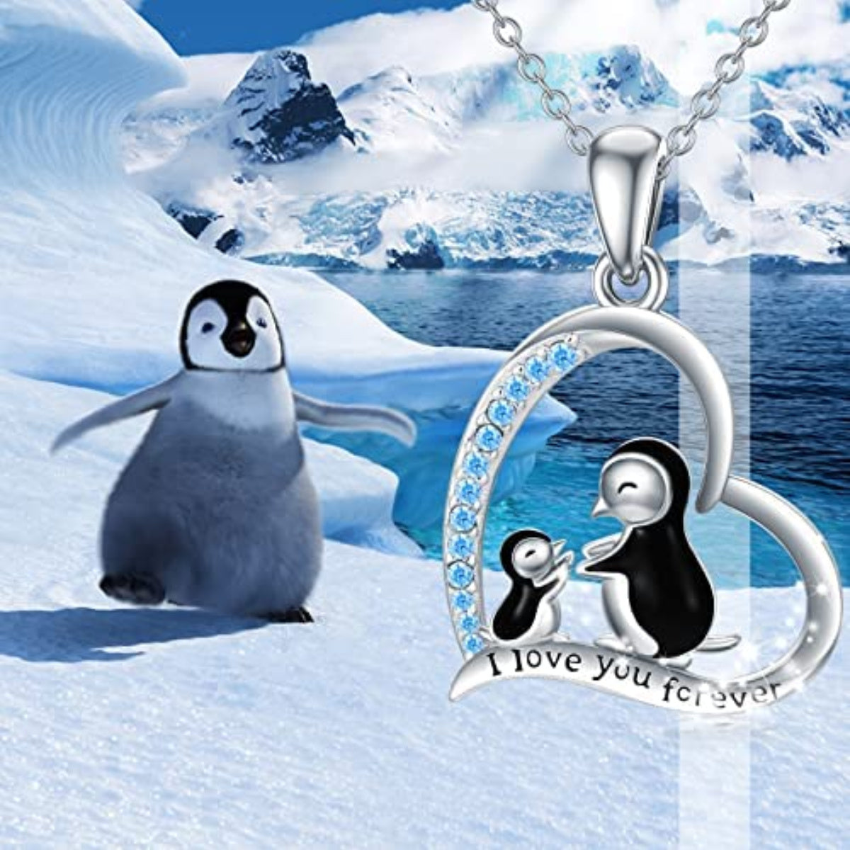 Penguin Necklace Sterling Silver Penguin Jewelry Gifts For Women Daughter Mother