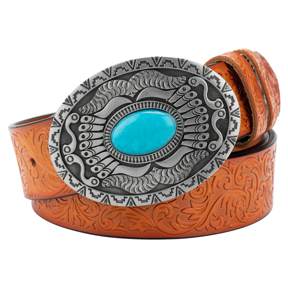 Embossed Women's Decorative Belt European And American Style Retro