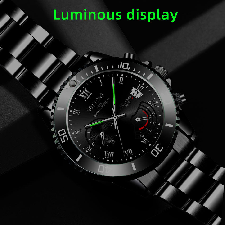 Waterproof Green Submariner Fashion Steel Luminous Calendar Quartz Watch Cross-Border