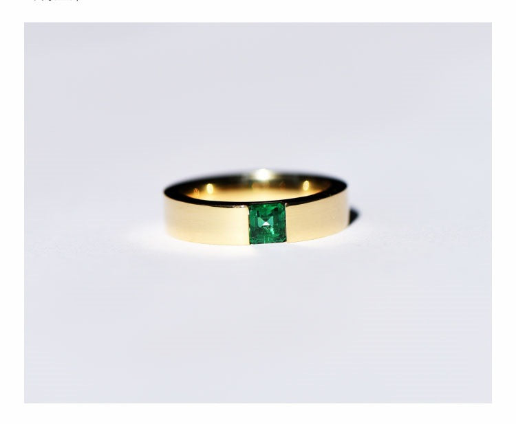 Emerald Zircon Gold Plated Emerald Ring