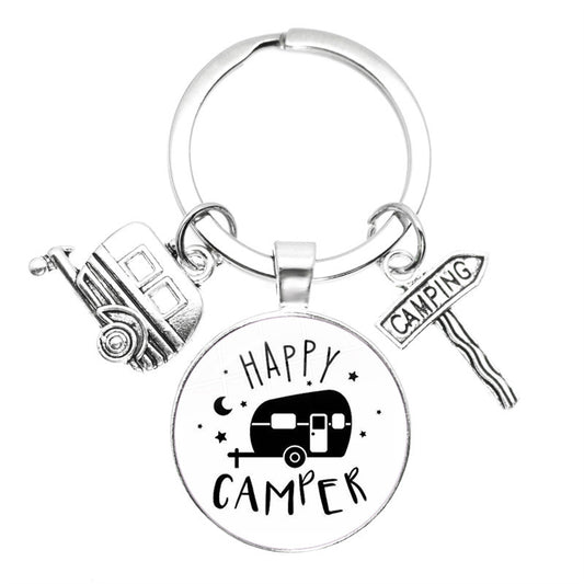 Time Gem Keychain Good Friend Happy Wild Camping Pendant