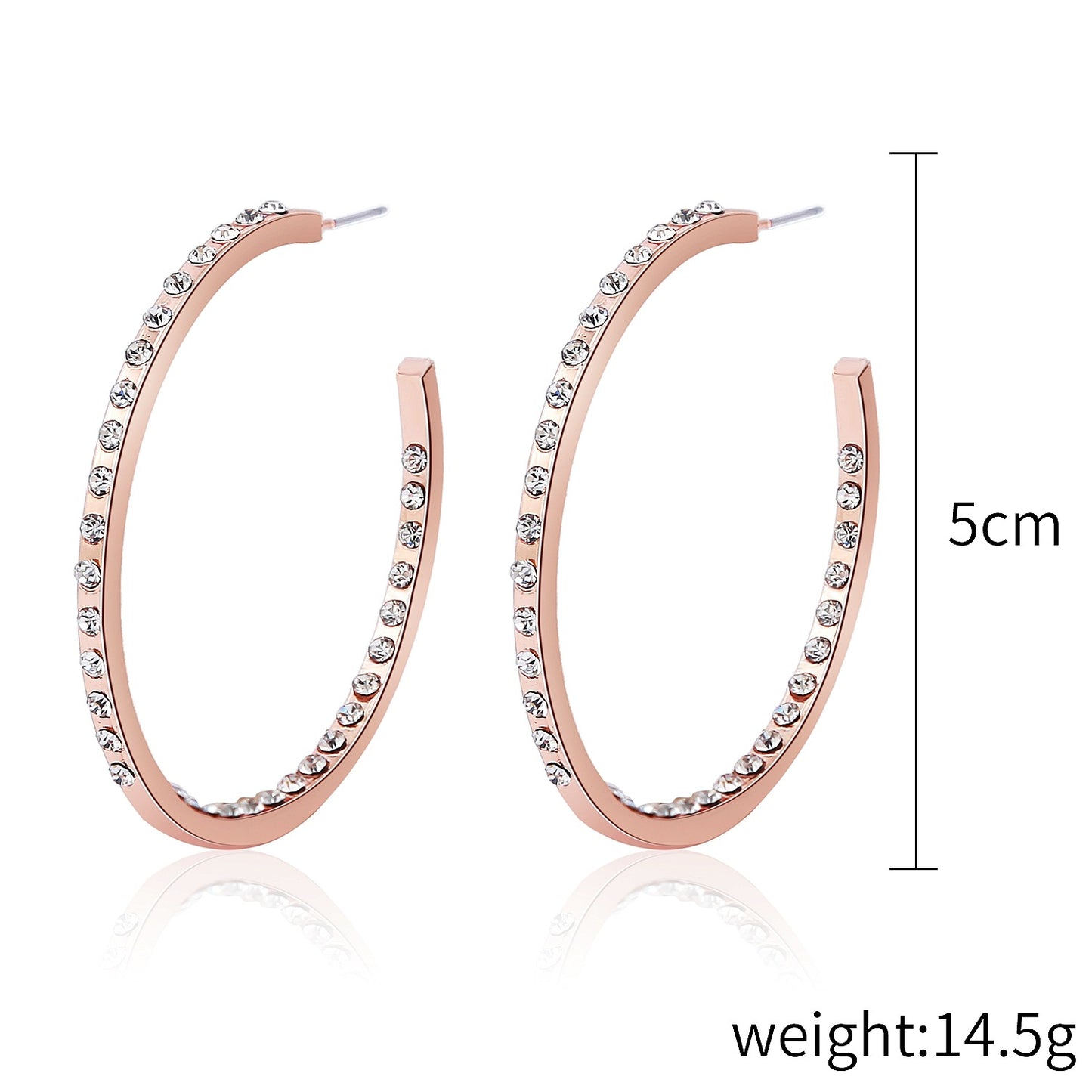 Premium Round Gold-Plated C-Shaped Earrings