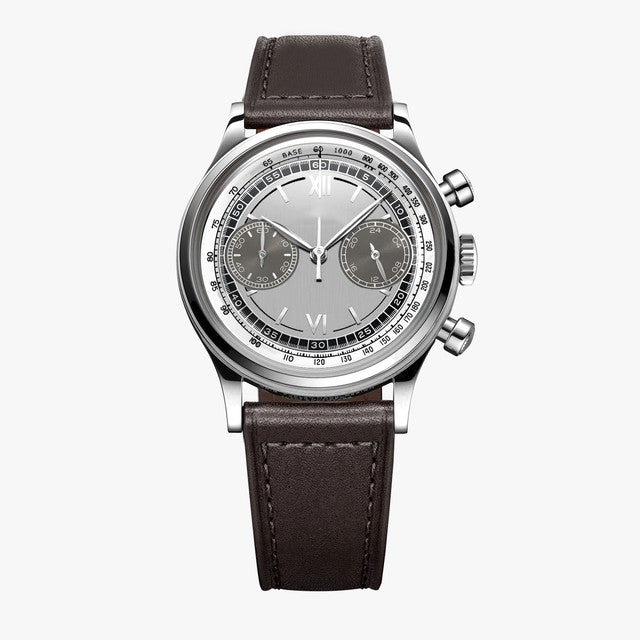 Retro Men's Multifunctional Genuine Leather Quartz Watch