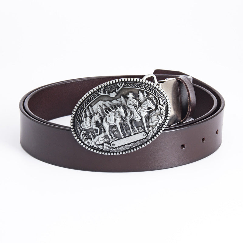 Men's Western Cowboy Punk Retro Leather Belt