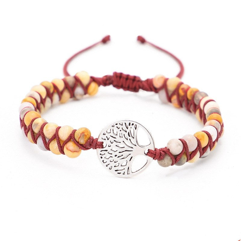 Woven Twine Double Tree Of Life Yoga Bracelet