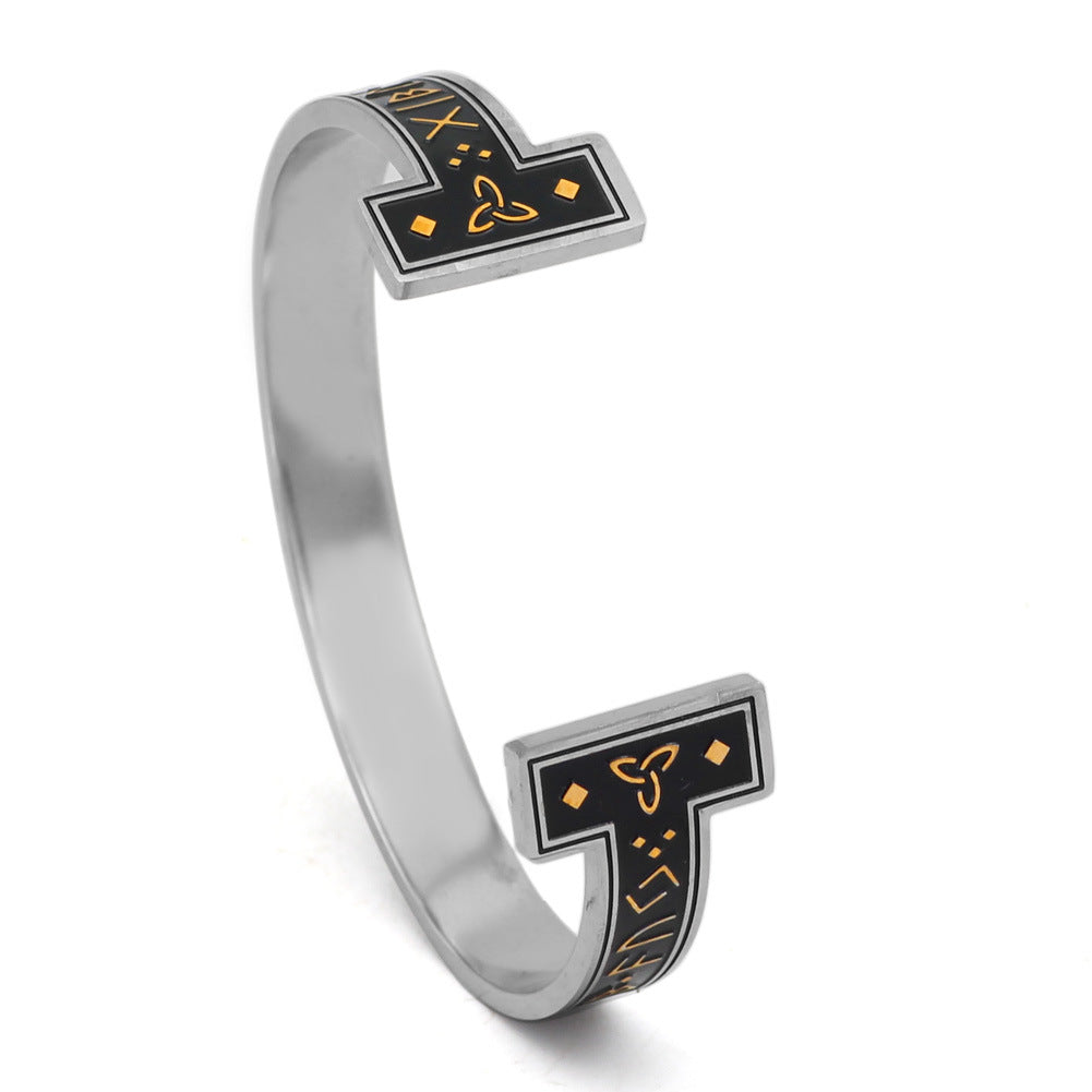 Titanium Steel Personality Digital Text Bracelet