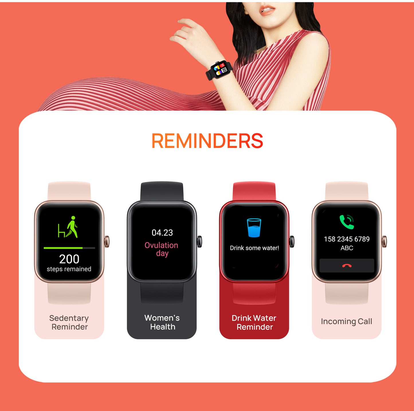 Smart Watch 1.69 Inch 300Mah Multiple Sports Modes And Multiple Languages