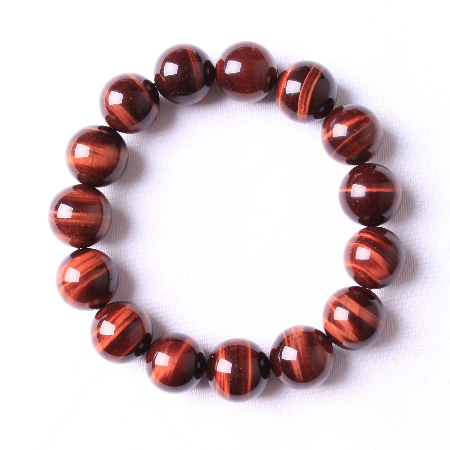 Natural Red Tiger Eye Gemstone Single Circle Bracelet For Men