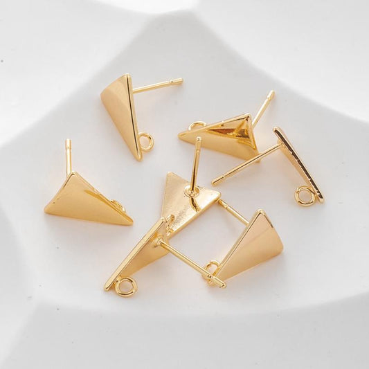 Gold Color Protection 8 12Mm Triangle Earrings With Rings