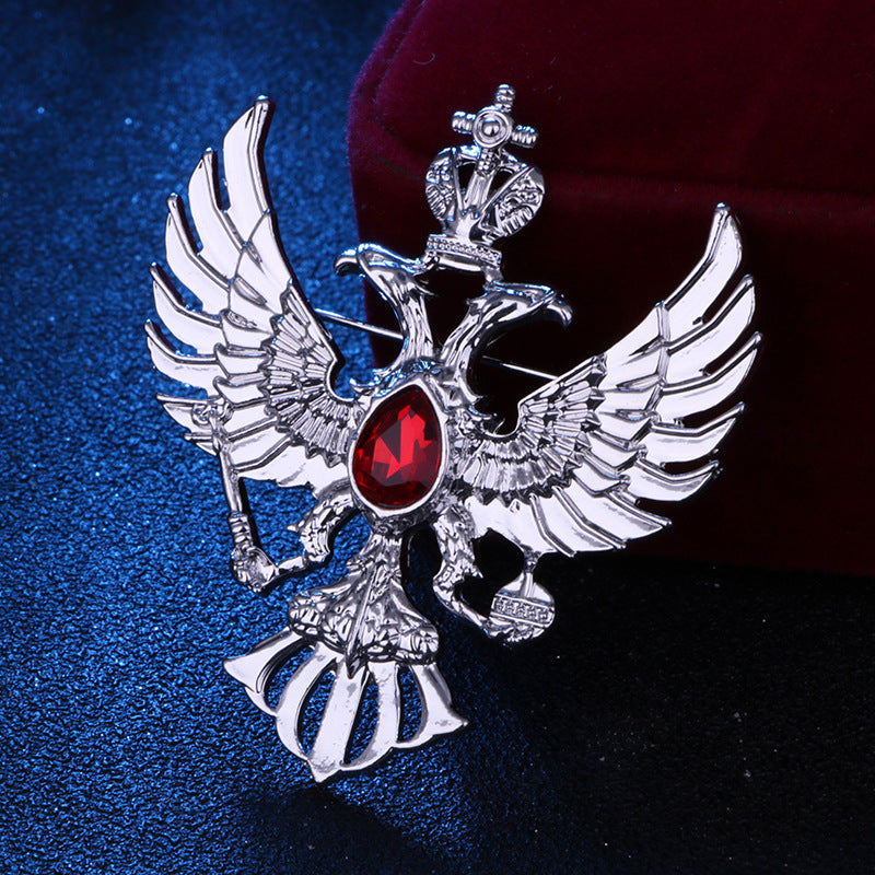 Crown Eagle Brooch Men's Suit Jacket Pin