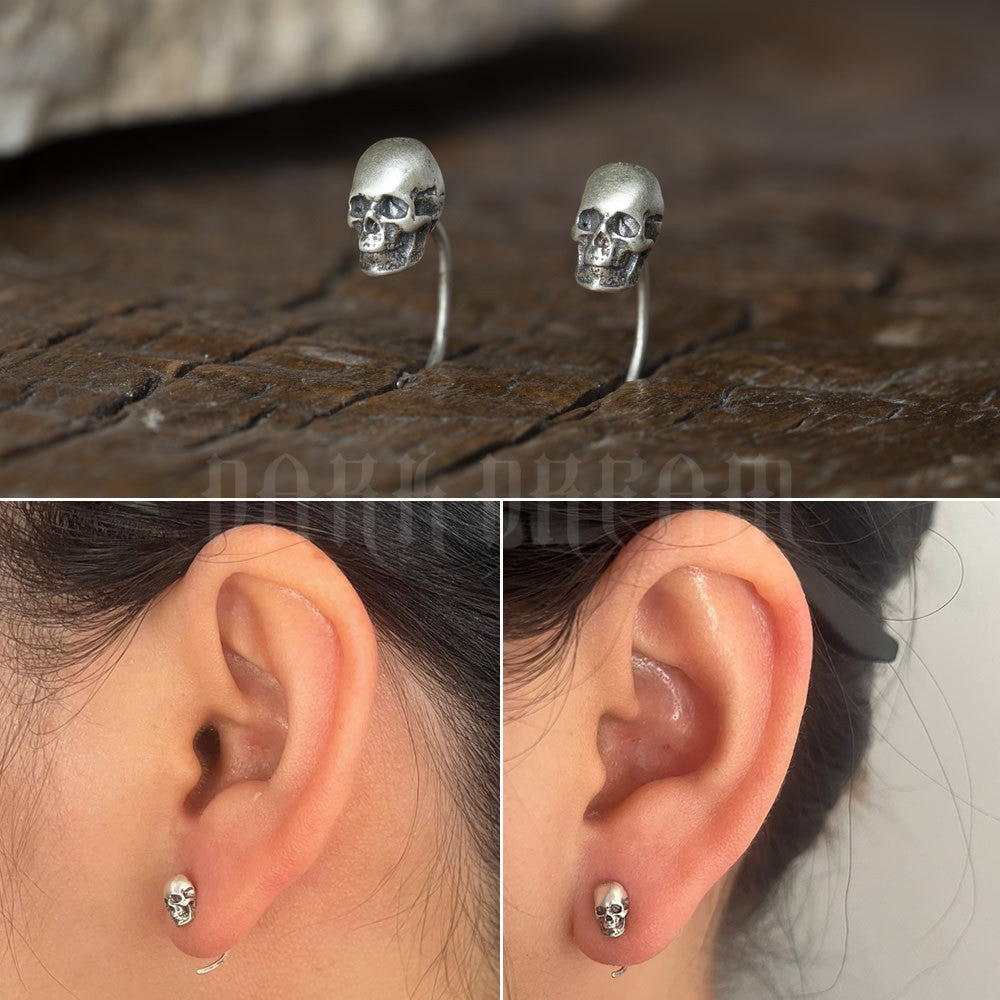 S925 Sterling Silver Skull Ear Bone Stud