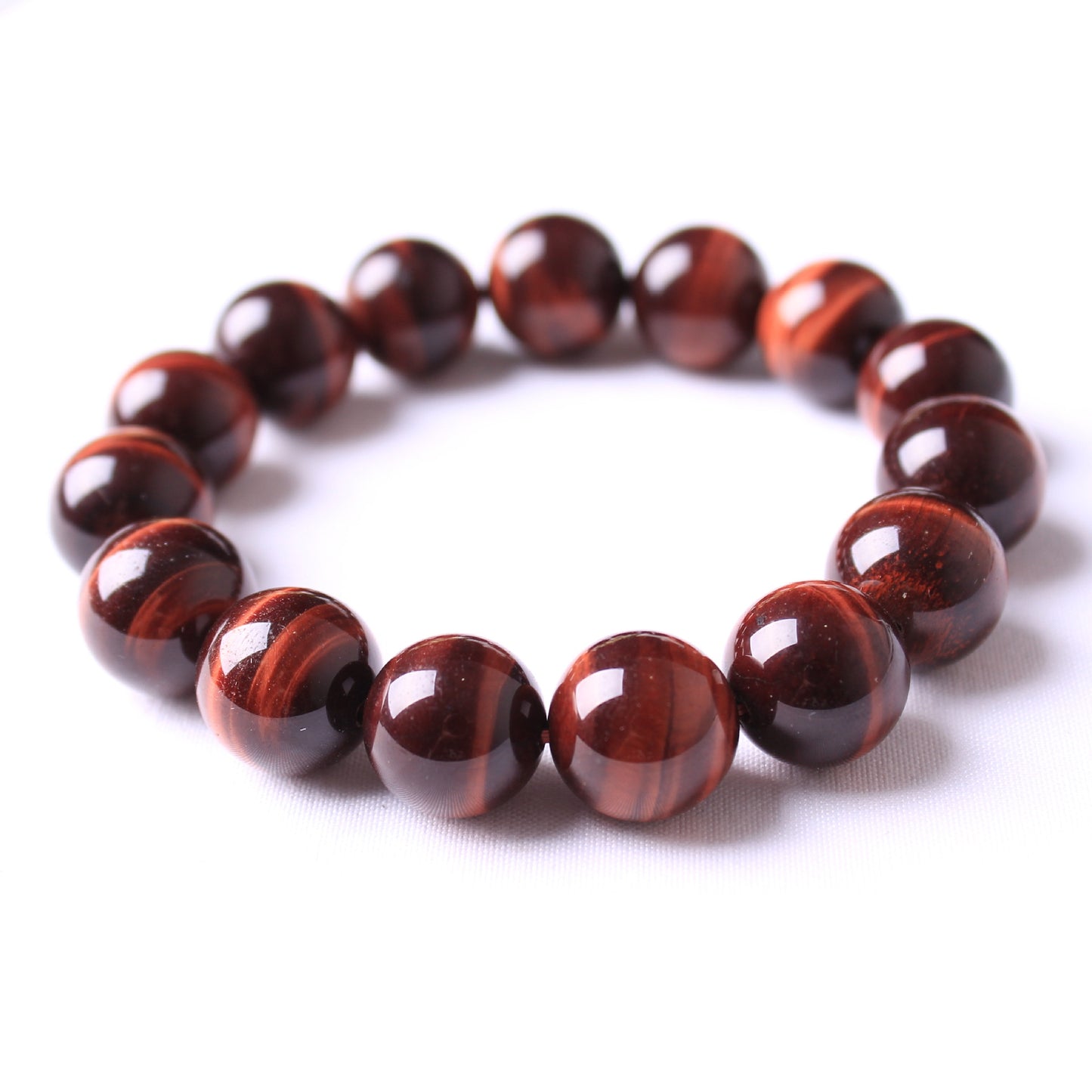 Natural Red Tiger Eye Gemstone Single Circle Bracelet For Men