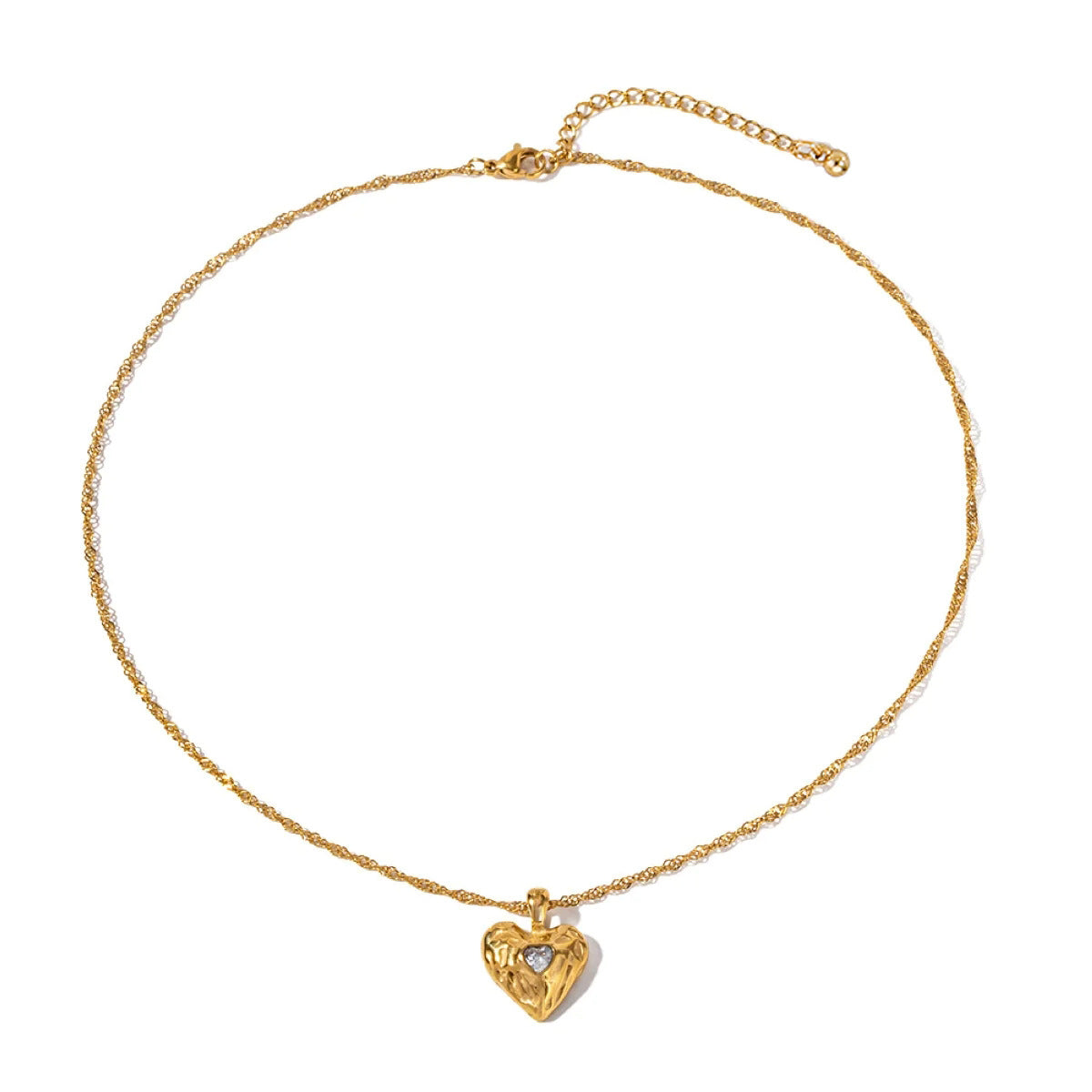 Alloy Heart-Shaped Necklace With Diamond Fashion Ins Style Necklace Love Valentine'S Day