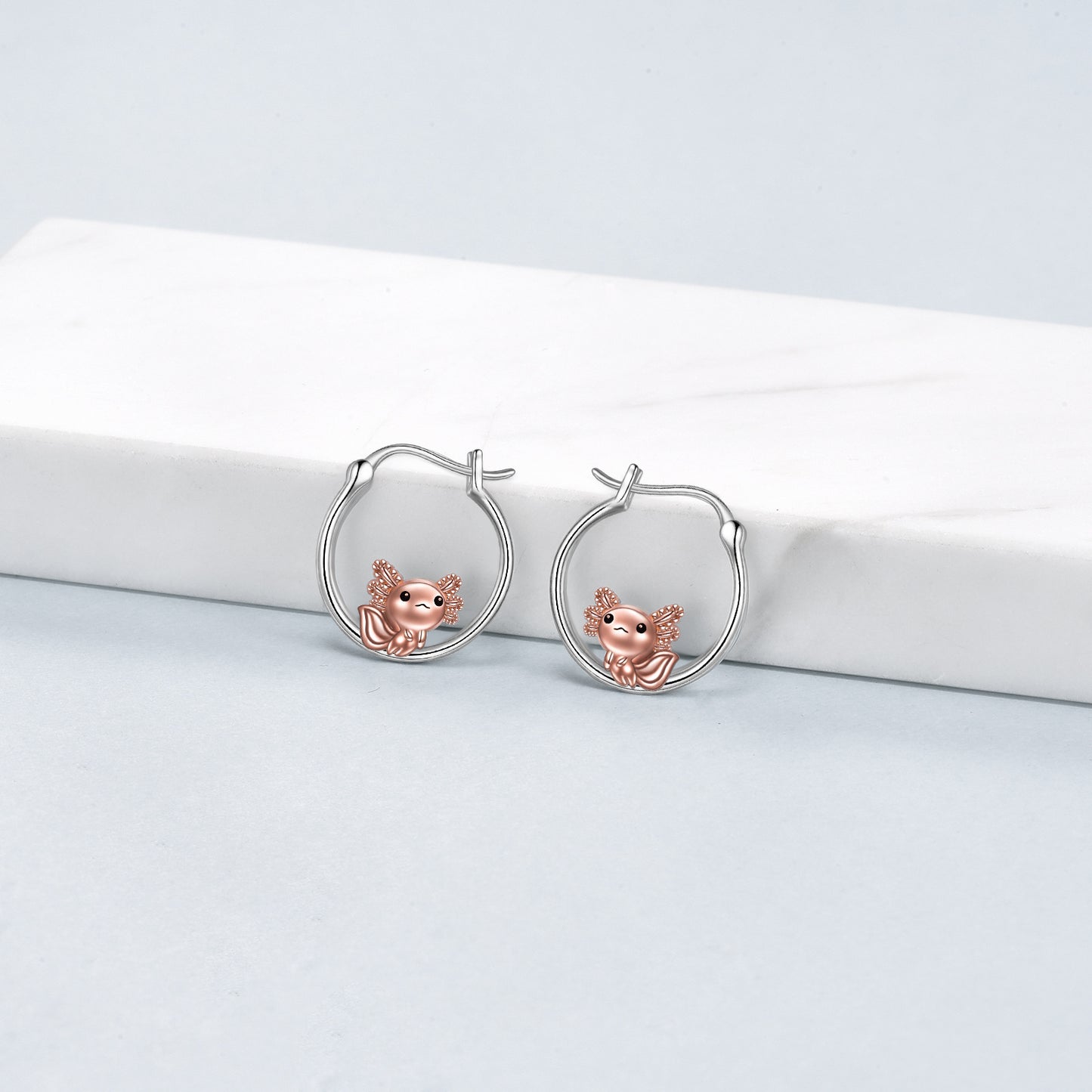 Axolotl Hoop Earrings For Women 925 Sterling Silver Axolotl Jewelry