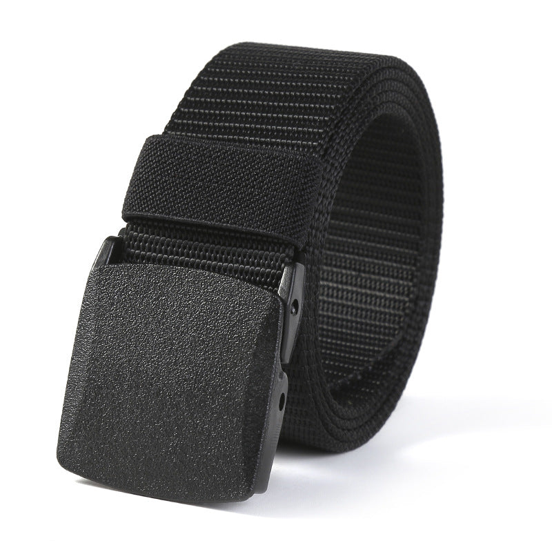 Men's Canvas Belt With Hypoallergenic Metal Plastic Buckle Casual Fabric