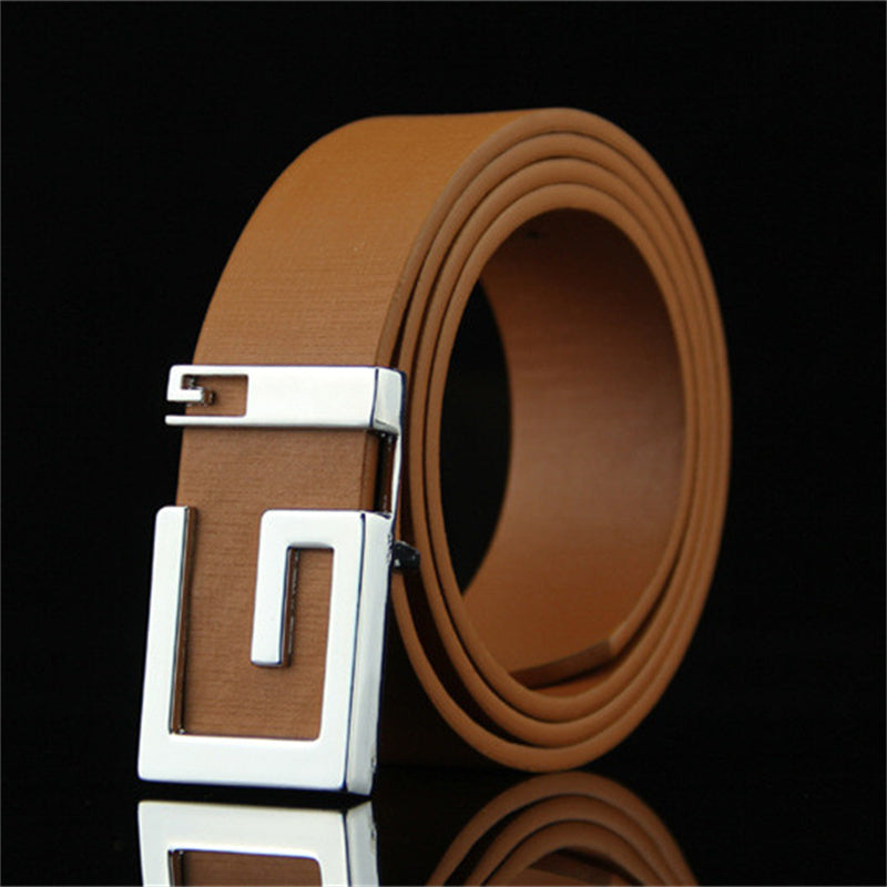 Men's and Women's Fashionable And Simple Smooth Buckle Belts