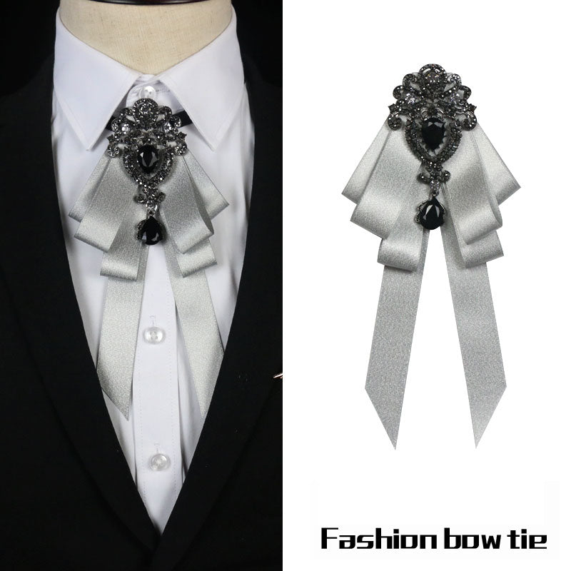 Men's and Women's Style Collar Pin Temperament Bow Tie British Collar Flower