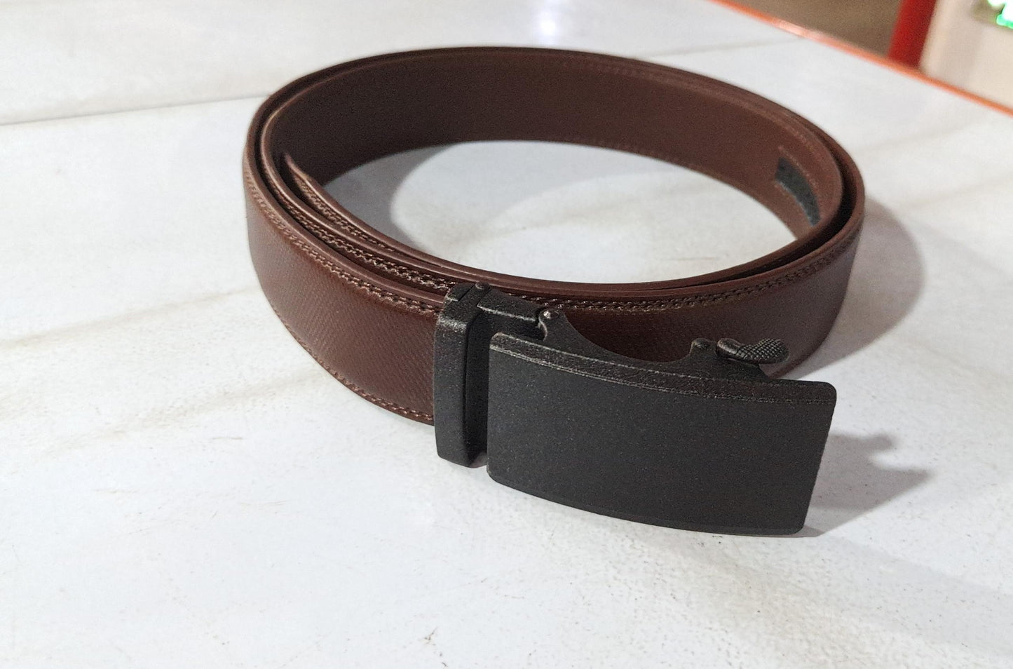 Automatic Buckle Two-Layer Cowhide Belt Men